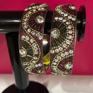 Elegant Crystal-Embellished Bangles